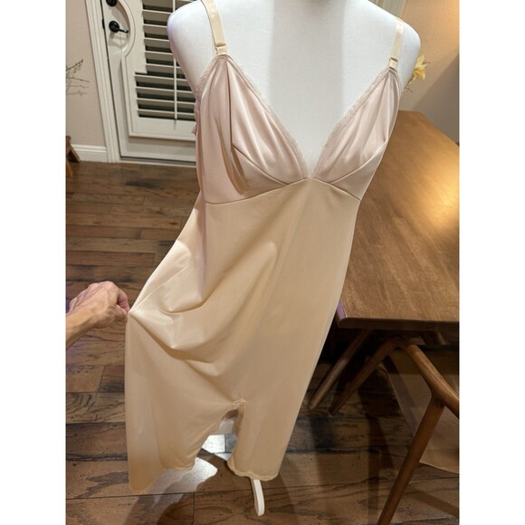 Vintage Sears Doesn’t Slip Anti-Cling Nylon Full Slip Dress Lingerie Sz 40 Lace - Picture 1 of 15
